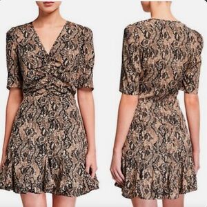 Veronica Beard V-Neck SILK Snake Print Dress Size 12